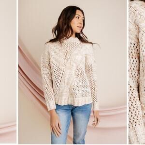 Hem and Thread cable open knit sweater